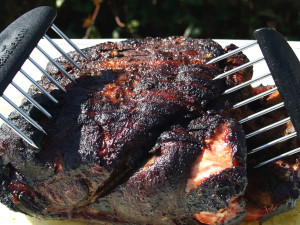 Preparing to pull the roast after it has rested for 10-20 minutes.