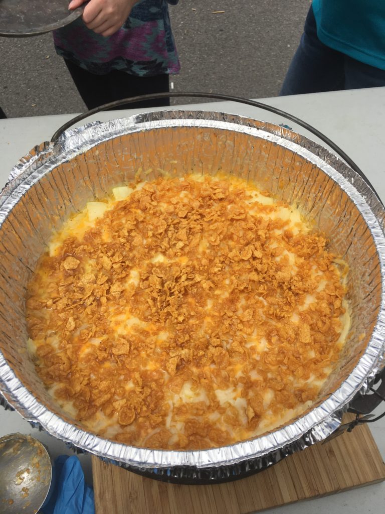 cheesy potatoes, funeral potatoes, dutch oven potatoes